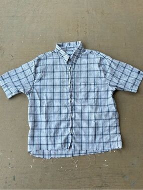 Vintage Anchor Blue Button Up Blue White with Crop